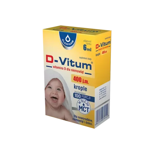 D-Vitum witamina D dla niemowląt krople 400 j.m., 6 ml