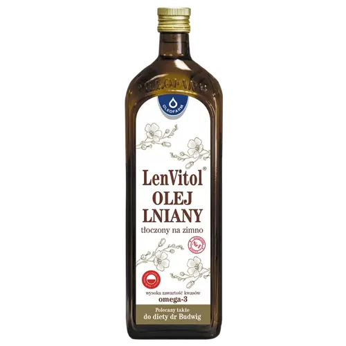 LenVitol® - olej lniany tłoczony na zimno, 1000 ml