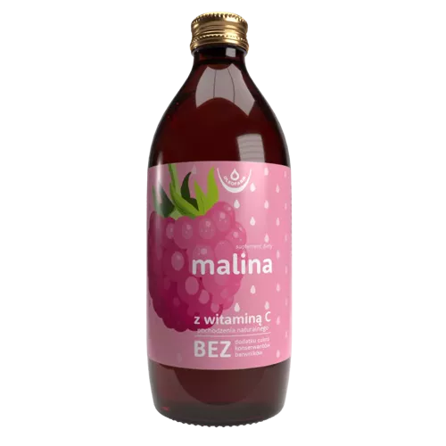 Malina, sok z owoców maliny z naturalną witaminą C, 500 ml