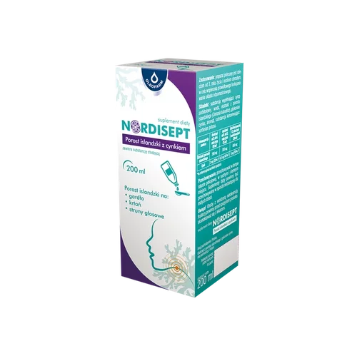 Nordisept Porost islandzki z cynkiem syrop, 200 ml