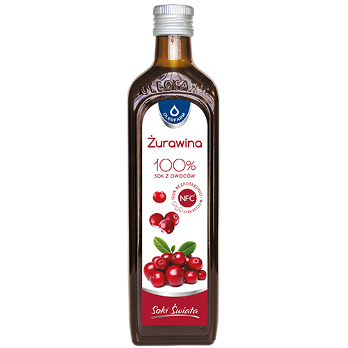 Sok żurawinowy 100% sok z owoców żurawiny, 490 ml