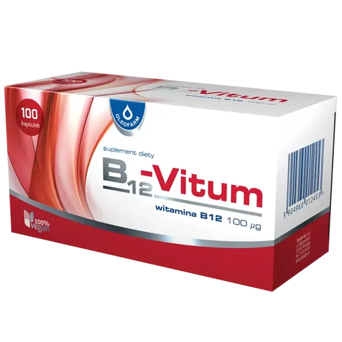 Witamina B12-Vitum - wsparcie układu krążenia, 100 kapsułek