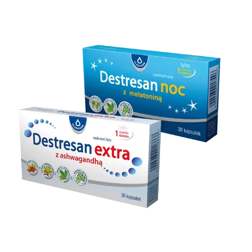 Zestaw Destresan Noc z melatonią + Destresan Extra z ashwagandhą